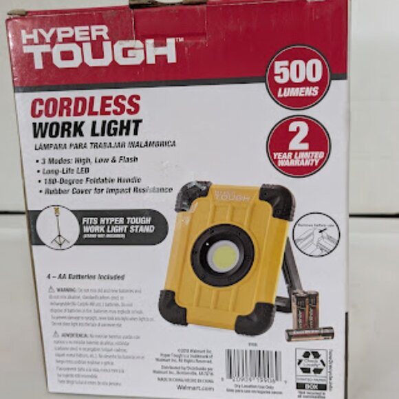 Hyper Tough Cordless LED Work Clamp Light, Emergency / Camp Light, 500-Lumens - Picture 2 of 4